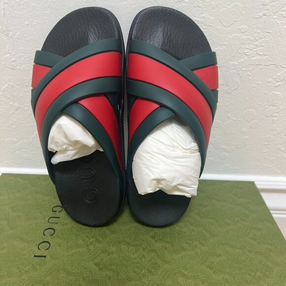 Gucci Web Slide Black Rubber - Picture 1 of 7